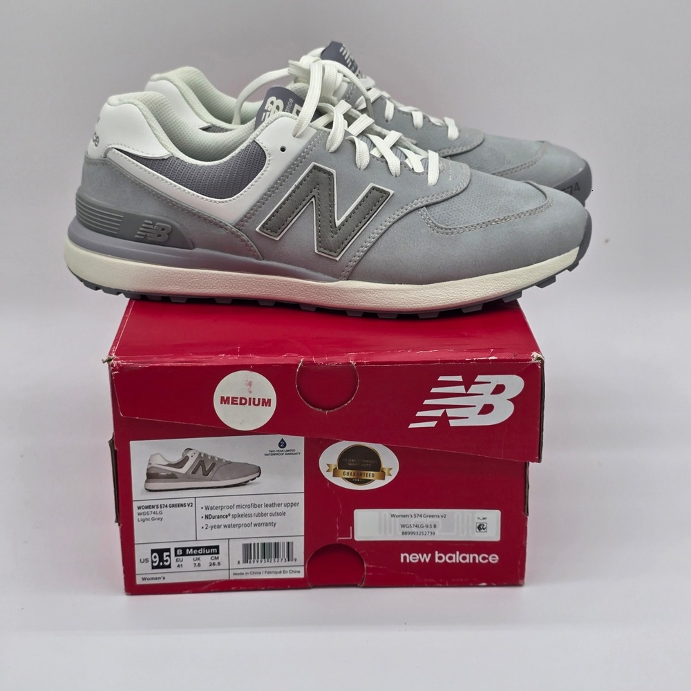 New Balance 574 Greens V2 Womens Golf Shoes Light Grey WG574LG Size 9.5 B